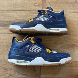Air Jordan Retro 4 “Dunk From Above” Size 12.  Midnight Navy/Metallic Gold/White